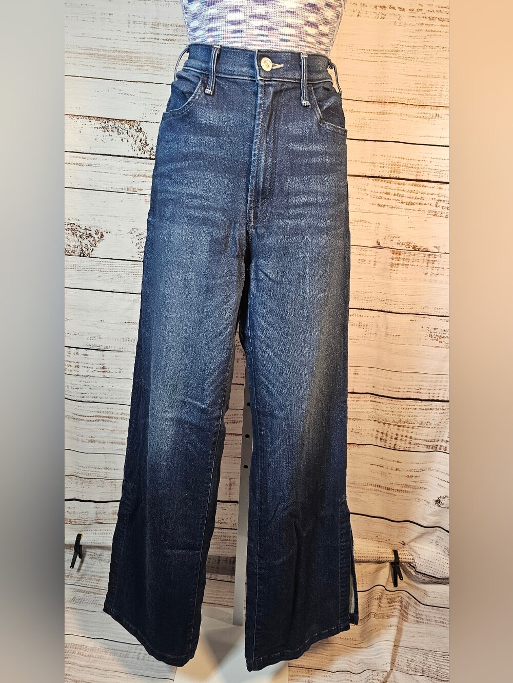 MOTHER The Hustler Sidewinder High Rise Wide Leg Jeans Tongue And Chic 29